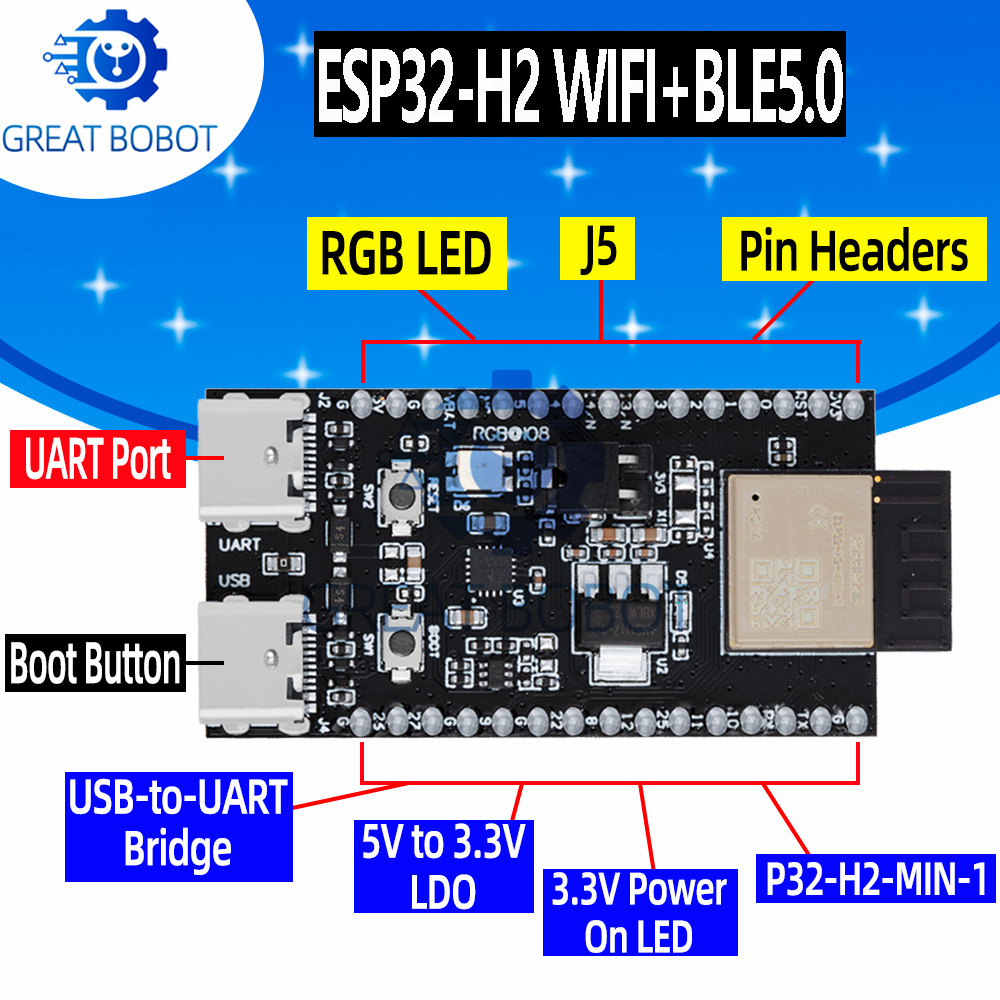 Esp32 H2 - 1 ~ 10 قطعة ESP32-H2-DevKitM WiFi