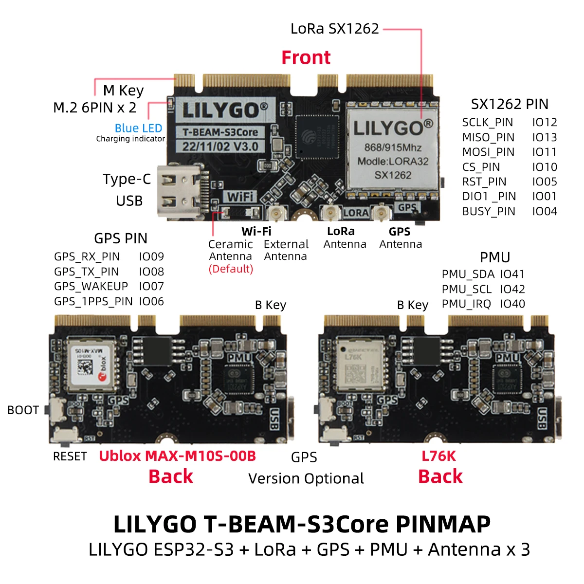 LILYGO T-BEAM-CORE V3.0 L76K U - مراجعة Esp32 وسعره