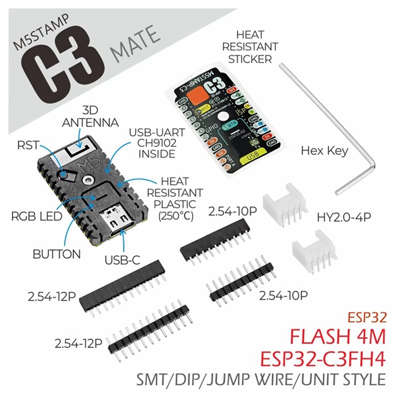لوحة تطوير AS95-ESP32-C3 M5sta - مراجعة Esp32 C3 وسعره