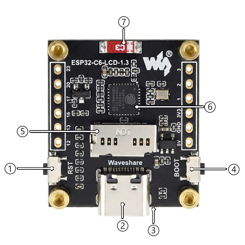 ESP32-C6 لوحة تطوير LCD 1.3 بو - مراجعة Espressif Esp32 وسعره