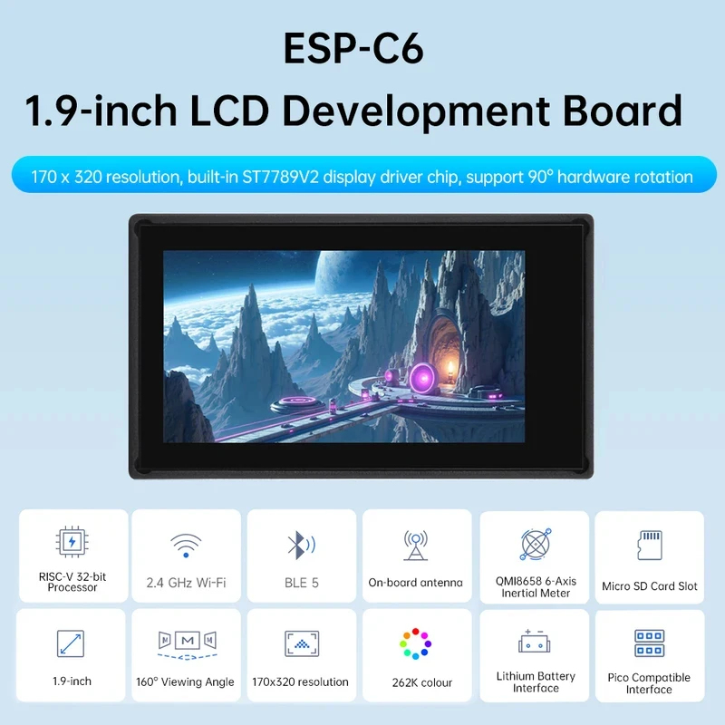 لوحة تطوير ESP32-C6 بشاشة LCD  - مراجعة Esp32 C6 وسعره